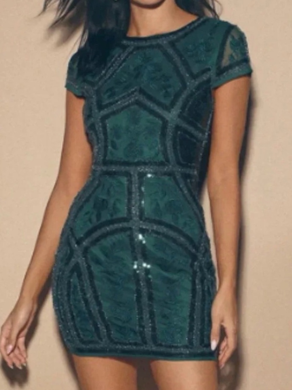 Lulus Spread Your Shine Emerald Green Sequin Embroidered Bodycon Dress
